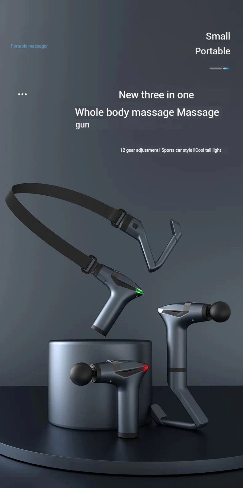 Long-Handle Electric Massage Gun – Deep Tissue Percussion Massager for Muscle Relief & Recovery