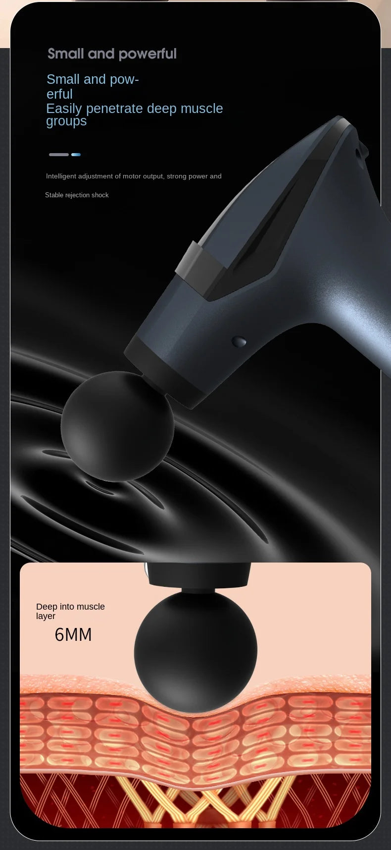 Long-Handle Electric Massage Gun – Deep Tissue Percussion Massager for Muscle Relief & Recovery