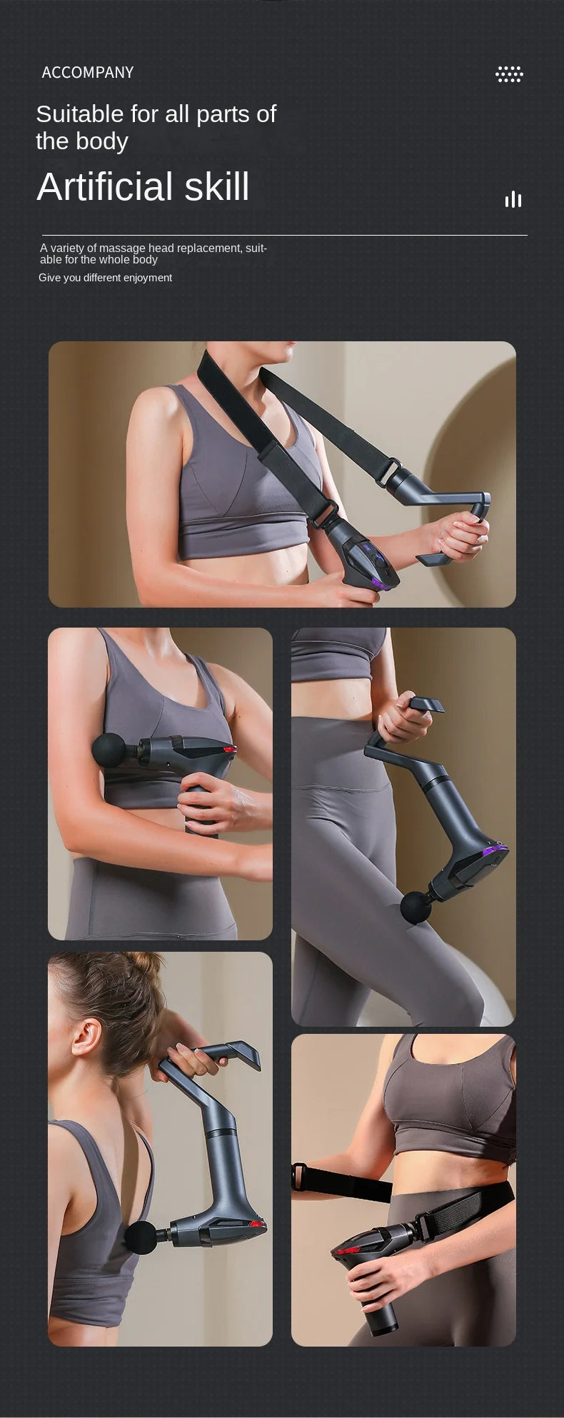 Long-Handle Electric Massage Gun – Deep Tissue Percussion Massager for Muscle Relief & Recovery