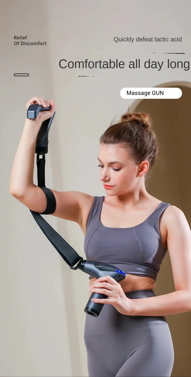 Long-Handle Electric Massage Gun – Deep Tissue Percussion Massager for Muscle Relief & Recovery