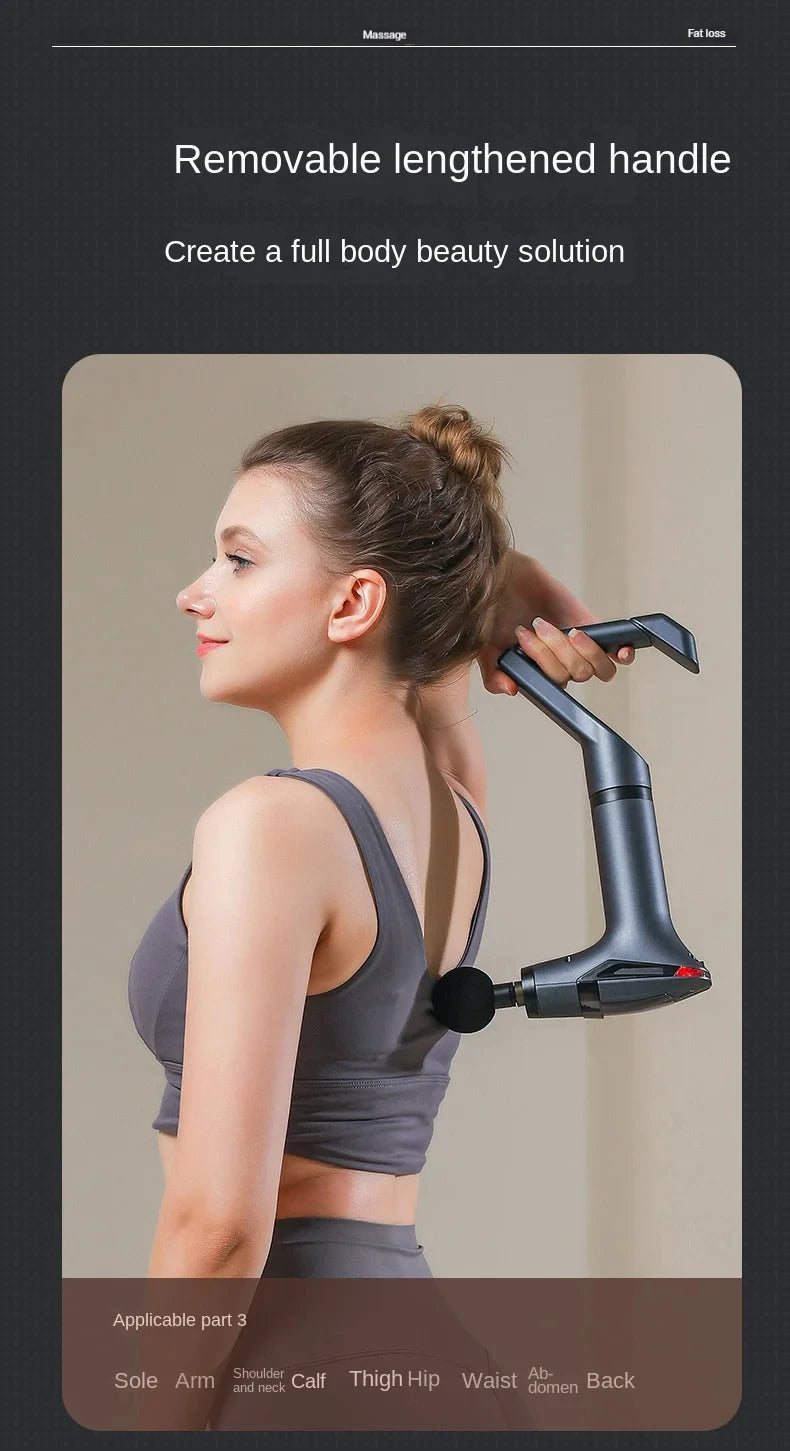 Long-Handle Electric Massage Gun – Deep Tissue Percussion Massager for Muscle Relief & Recovery