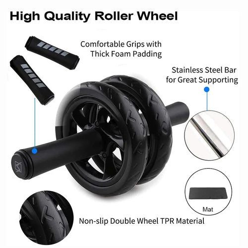 Ab Roller Wheel - Core Workout Equipment with Knee Pad